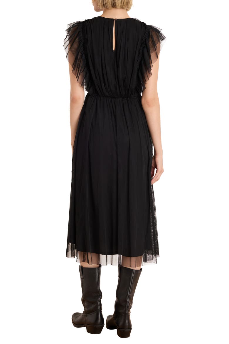 Opening Night Tulle Midi Dress, Alternate, color, BLACK ONYX