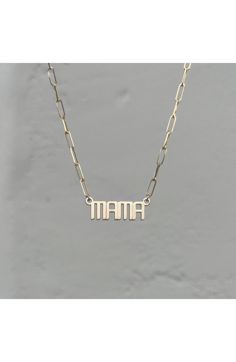 Leni James The Signature Mini Mama Nameplate Necklace, Alternate, color, Gold