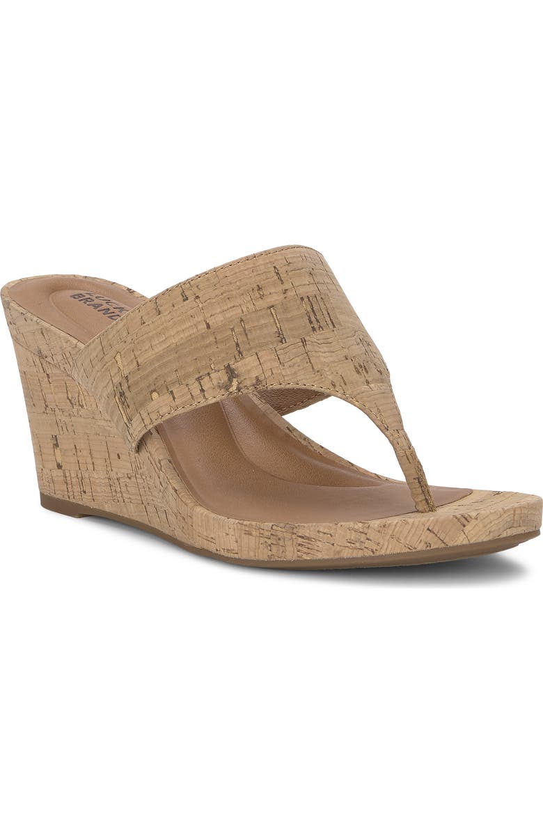 Lucky Brand Libbie Platform Wedge Flip Flop, Main, color, Natural