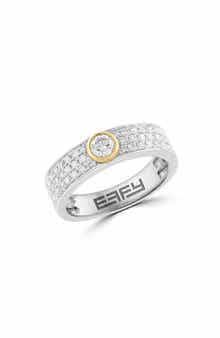 EFFY Sterling Silver Lab Grown Diamond Band Ring