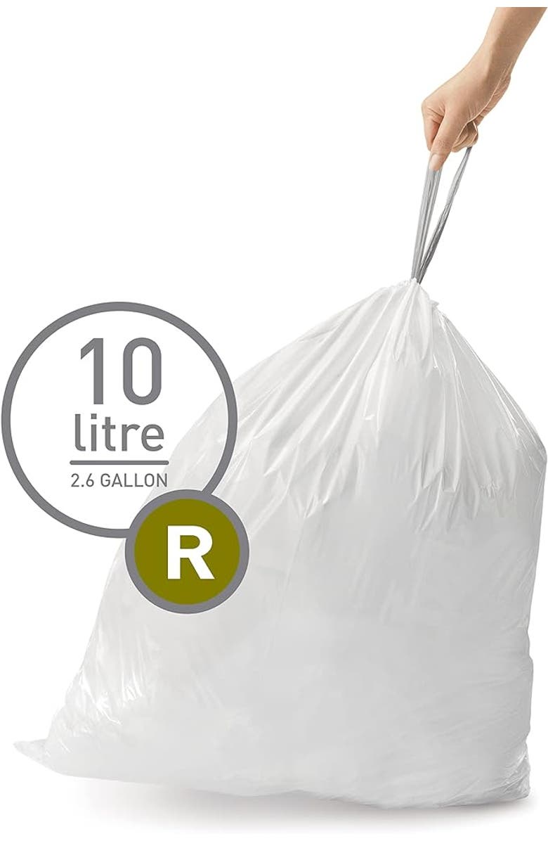 simplehuman Code R Custom Fit Liners with Quick Dispense Packs, Alternate, color, 100 Liners