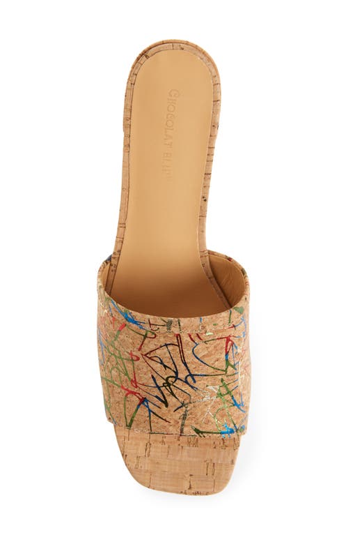 Chocolat Blu Cindy Slide Sandal In Graffiti Cork