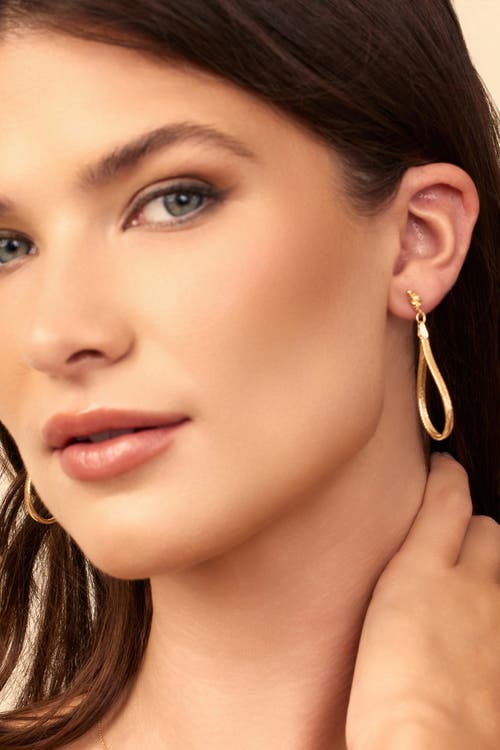 Oradina 18k Gold Mesh Glamour Drop Earrings