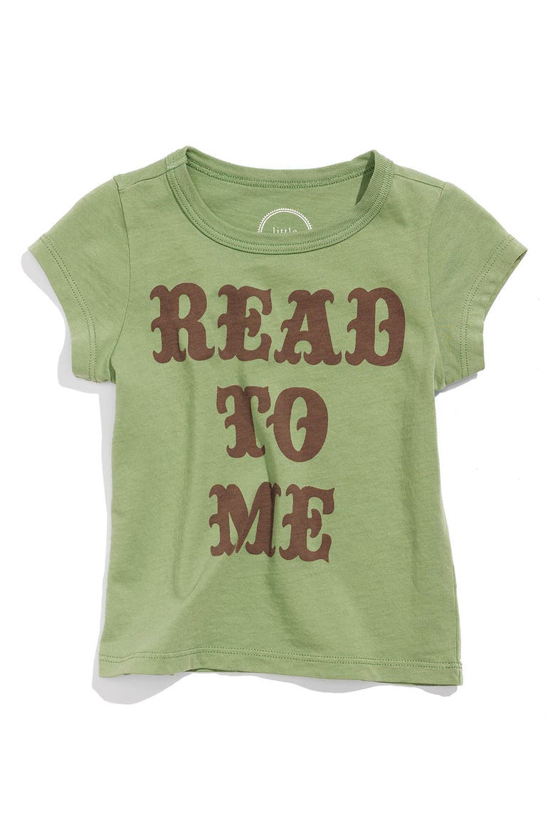 Peek Read to Me' Tee, Main, color, GREEN