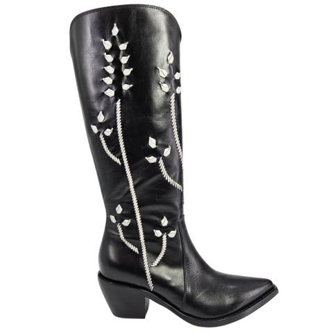 Cowboy Tall Boots with Floral Embroidery