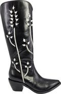 Madison Maison Cowboy Tall Boots with Floral Embroidery