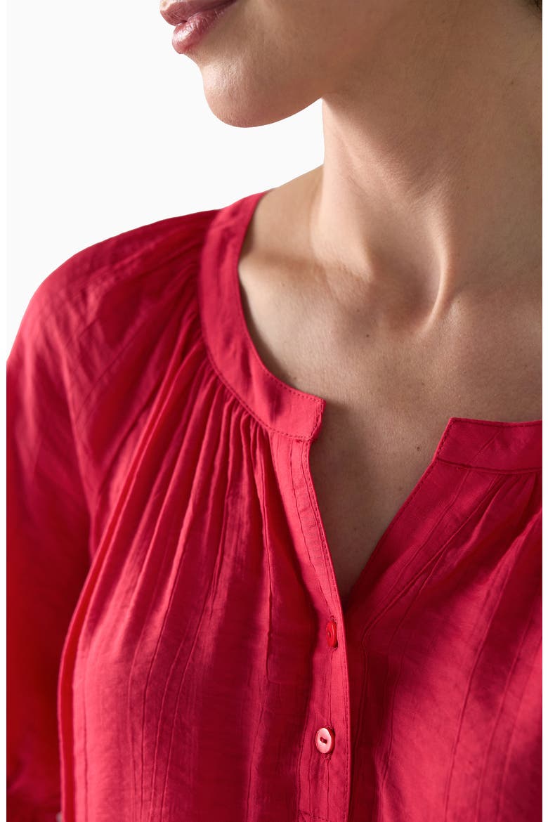 Crinkled Puff Sleeve Top, Alternate, color, CHERRY ROSE