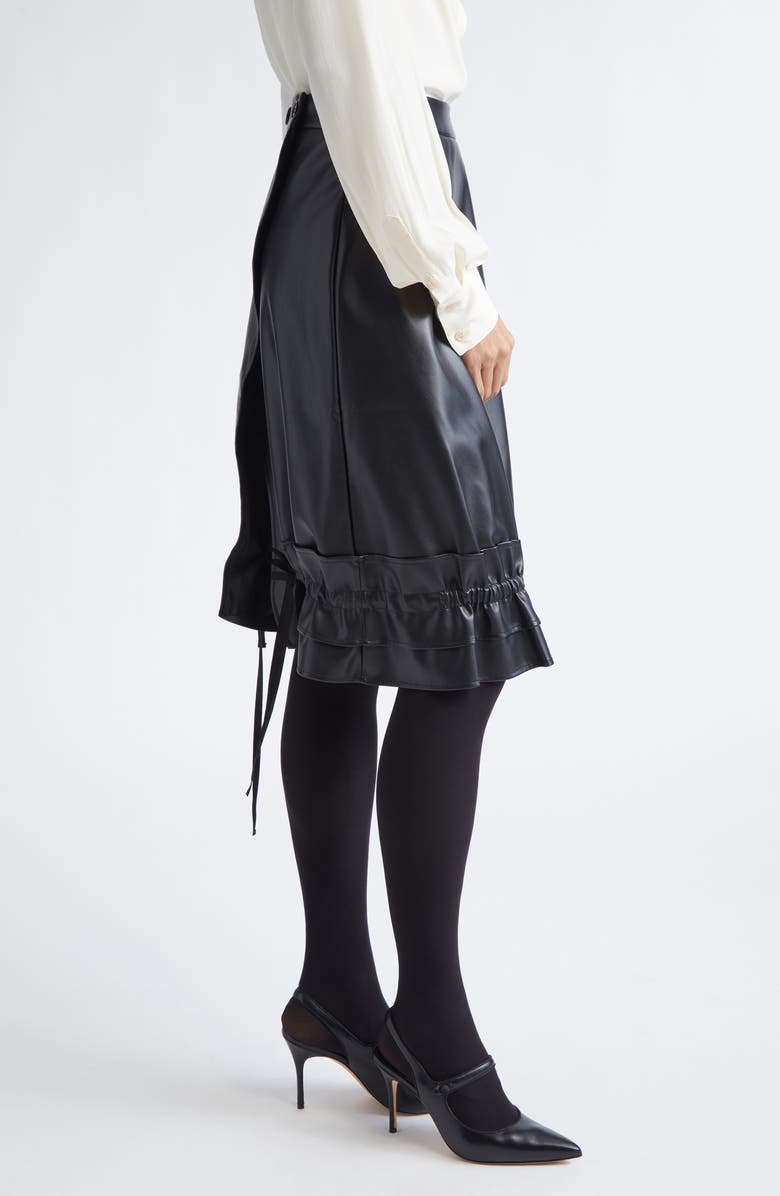renaissance renaissance Natasha Faux Leather Wrap Skirt, Alternate, color, Black Leather