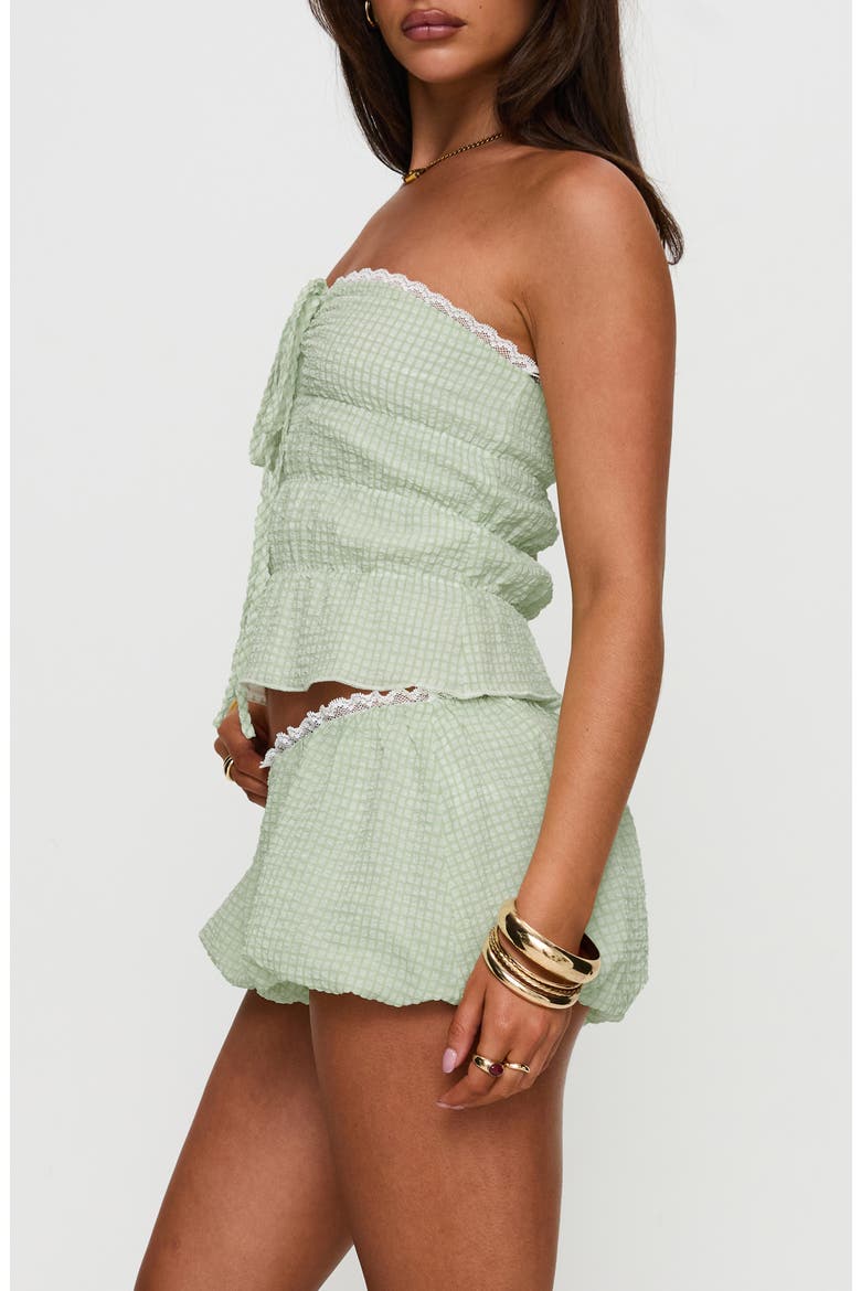 Short and Sweet Strapless Gingham Top, Alternate, color, MULTI