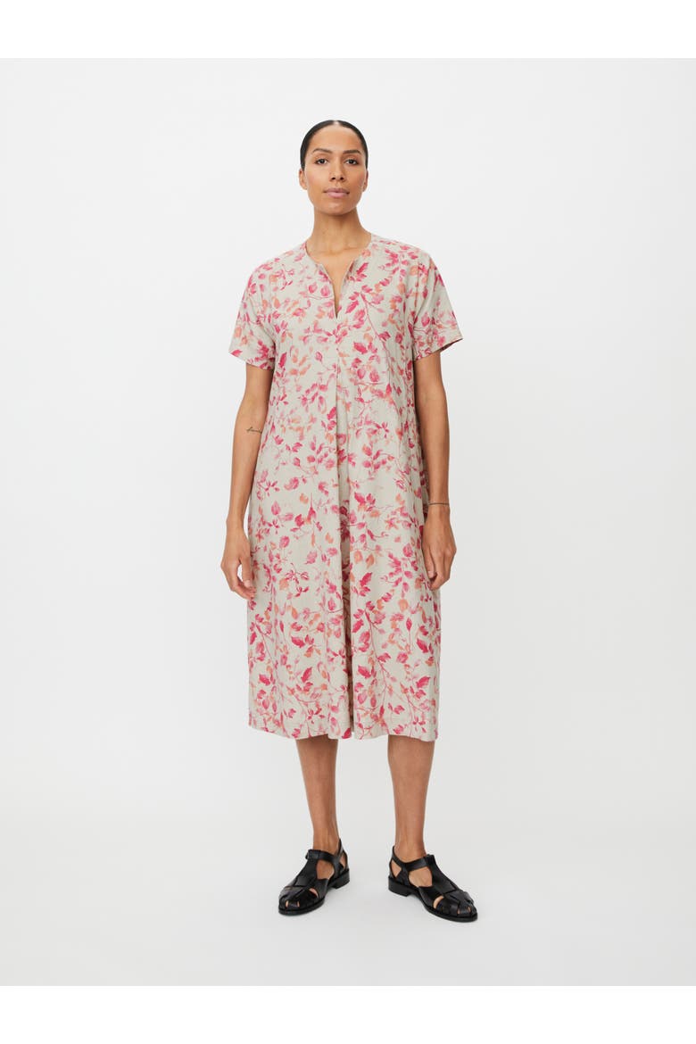 MaNipani Floral Print Midi Dress, Main, color, Carmine