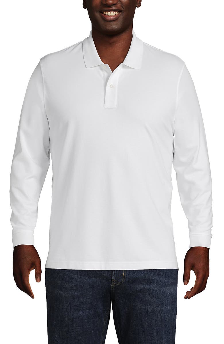 Lands' End Comfort First Long Sleeve Solid Mesh Polo, Main, color, 