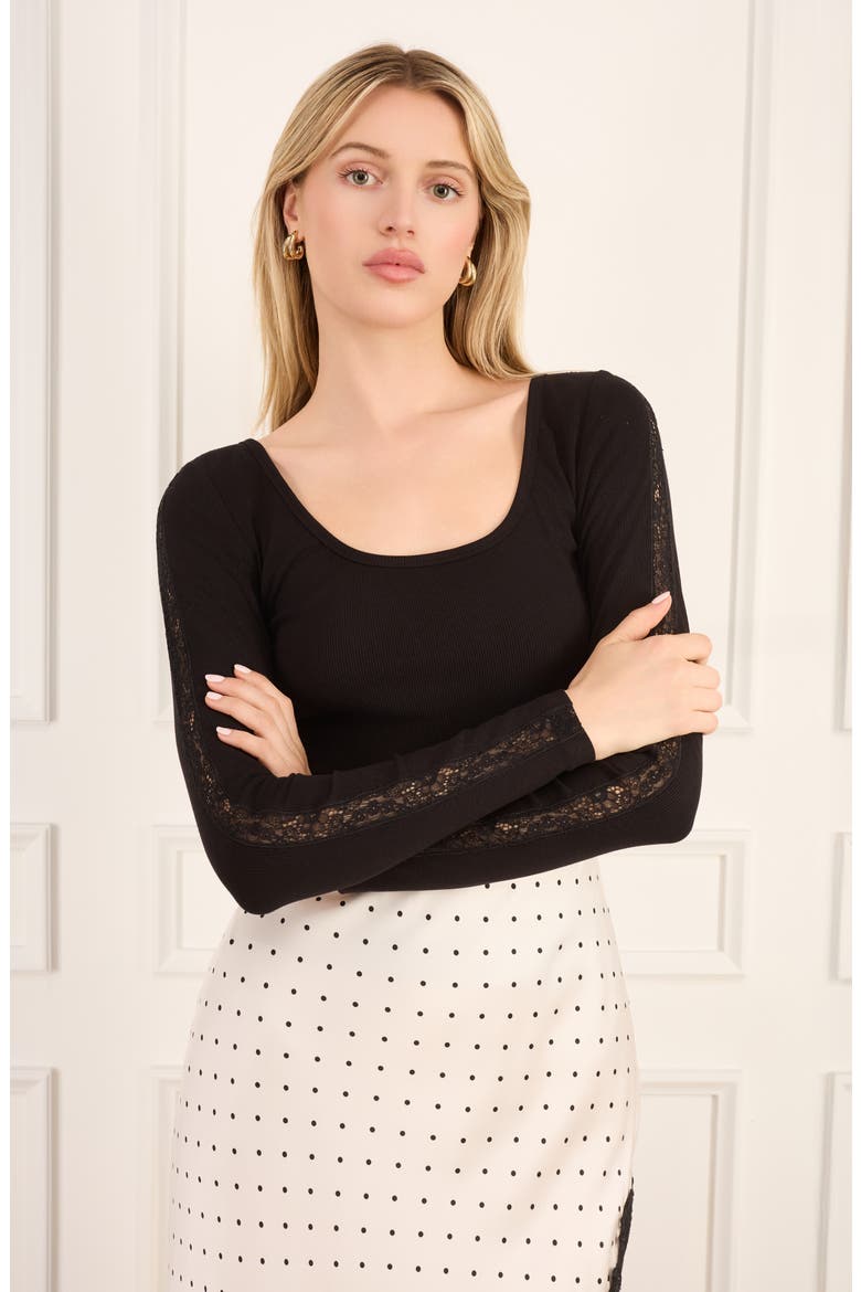 Skyler Rib Knit Top, Alternate, color, BLACK