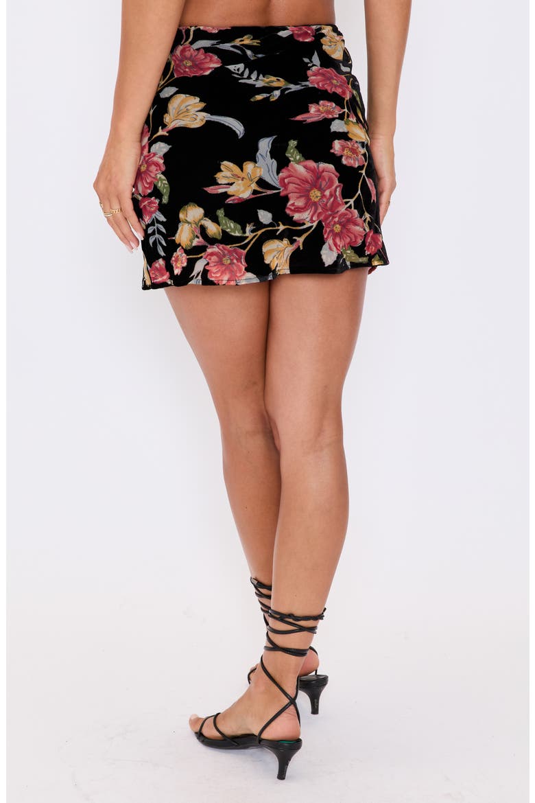 Isabelle Floral Print Miniskirt, Alternate, color, BLACK MULTI