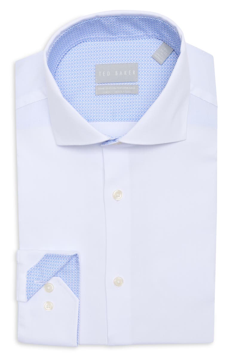 Ted Baker London Slim Fit Four-Season Performance Dress Shirt, Alternate, color, White