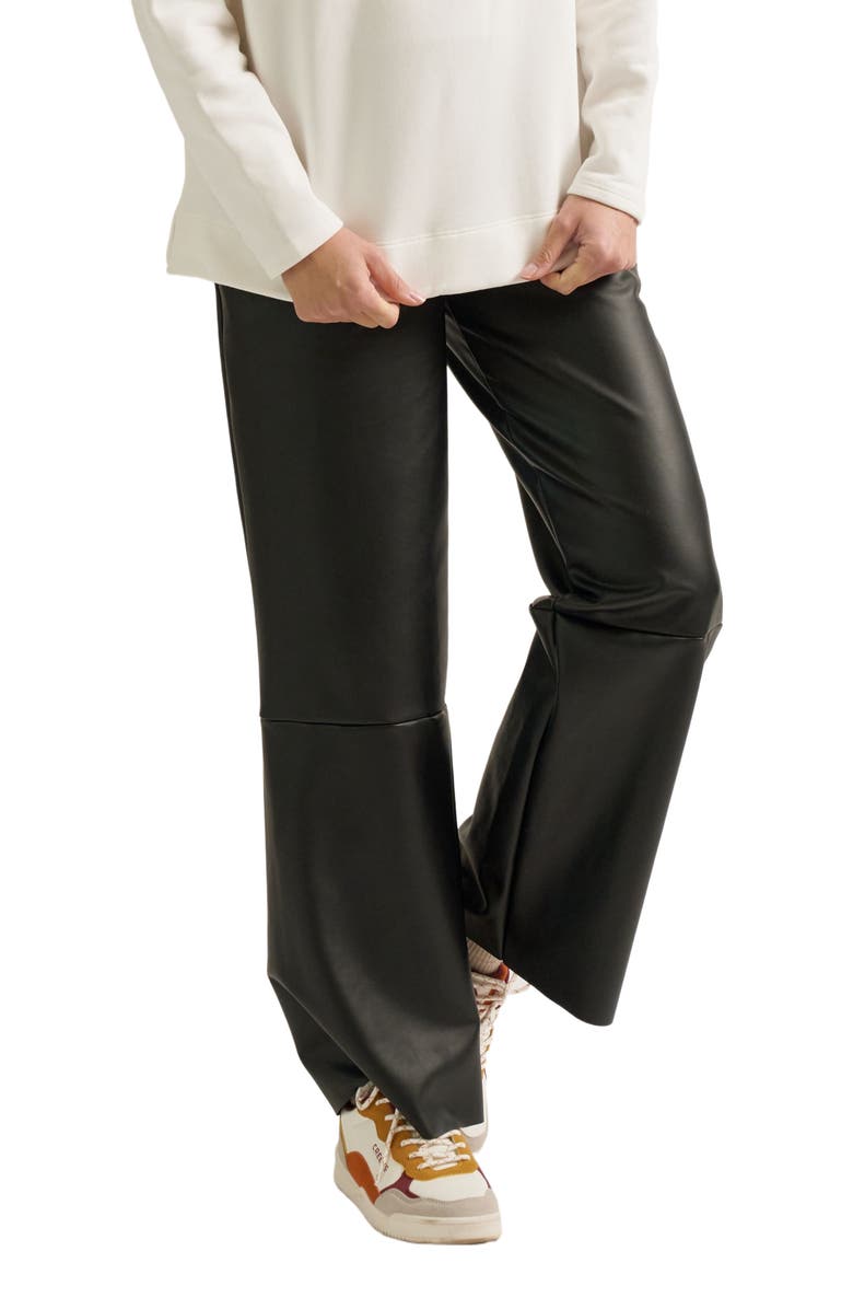 Cache Coeur Alix Maternity Faux Leather Pants, Alternate, color, Black
