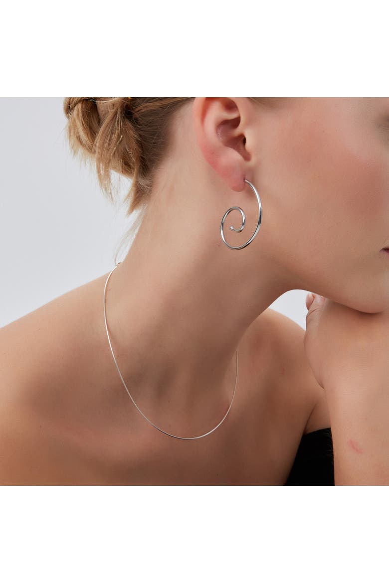 Sterling Silver Rigid Fine Chain Choker Necklace, Alternate, color, Silver