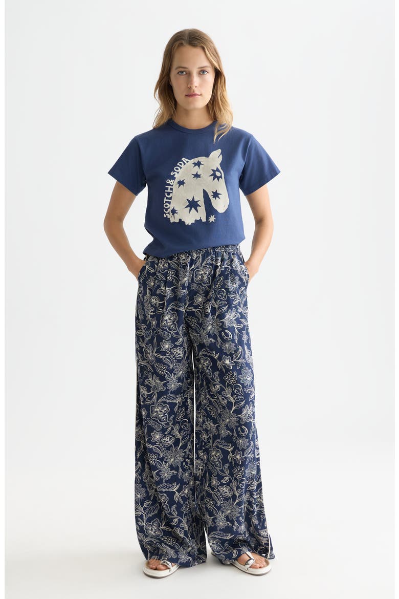 Eleni Print High Waist Wide Leg Pants, Alternate, color, LUCKY BANDANA DRESS BLUES