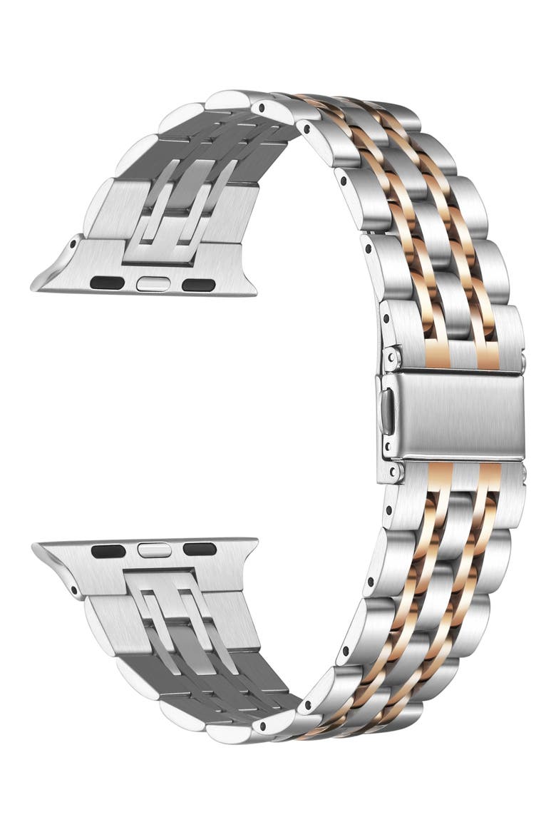 Rainey Two-Tone Apple Watch® SE & Series 7/6/5/4/3/2/1 Watchband, Alternate, color, SILVER/ROSE GOLD