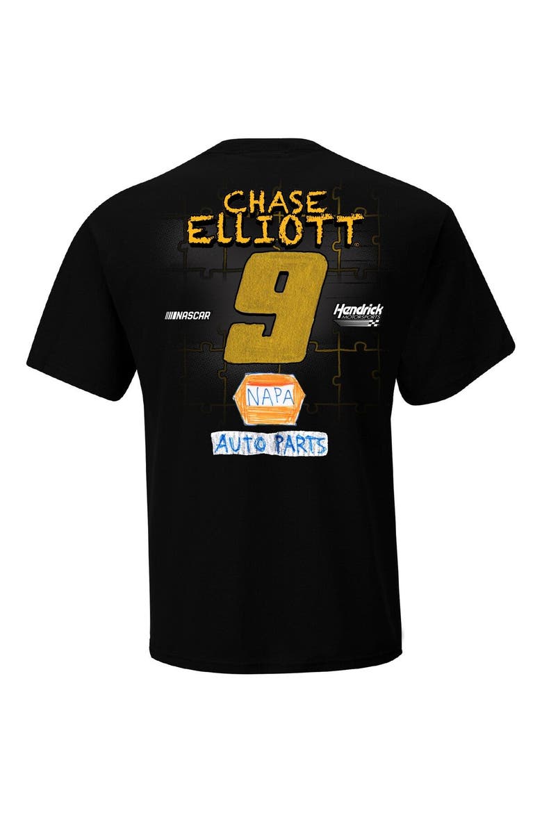 Men's Hendrick Motorsports Team Collection Black Chase Elliott NAPA Children's Healthcare of Atlanta Graphic 2-Spot T-Shirt, Alternate, color, Black