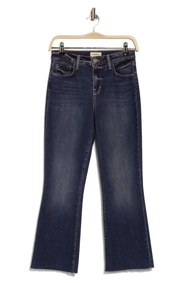 L'AGENCE Kendra Raw Hem Crop Flare Jeans, Alternate, color, 