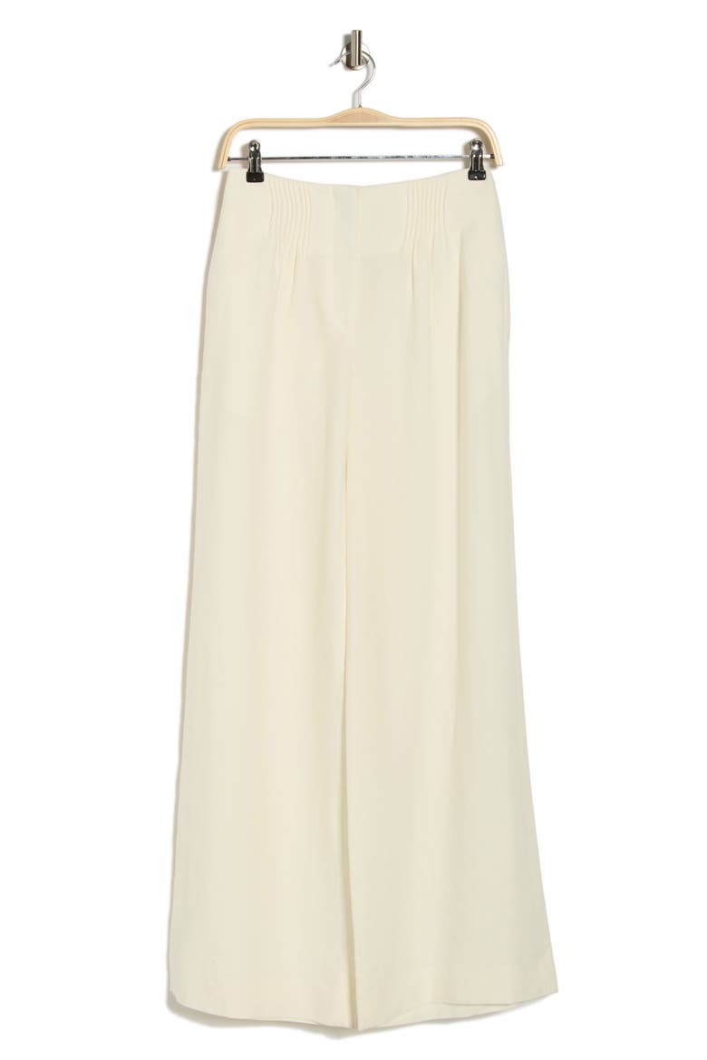 Mini Pleated Linen Pants, Alternate, color, IVOIRE