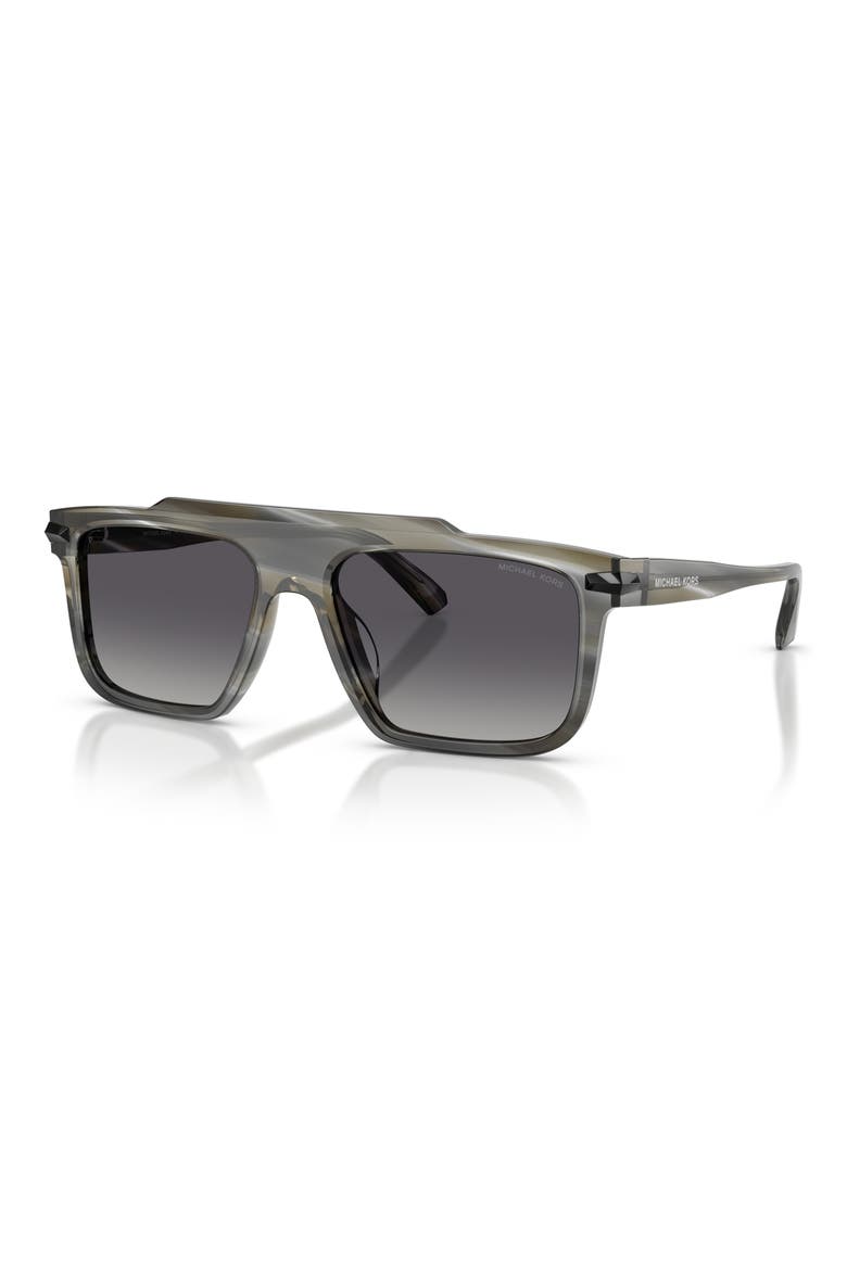Boston 57mm Polarized Square Sunglasses, Alternate, color, CHARCOAL HORN / GREY POLAR