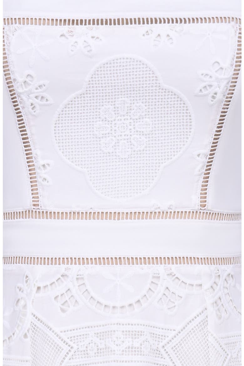 Ava Embroidered A-Line Dress, Alternate, color, WHITE