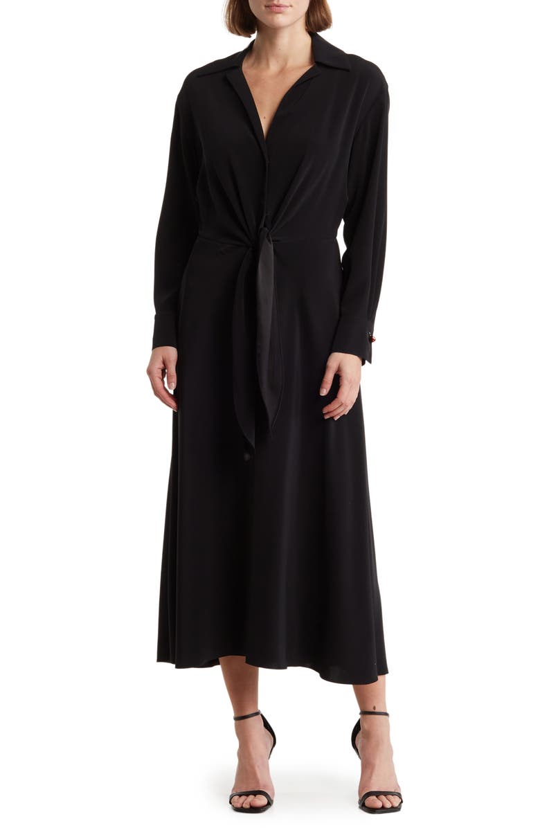 Vince Split Neck Long Sleeve Dress, Main, color,
