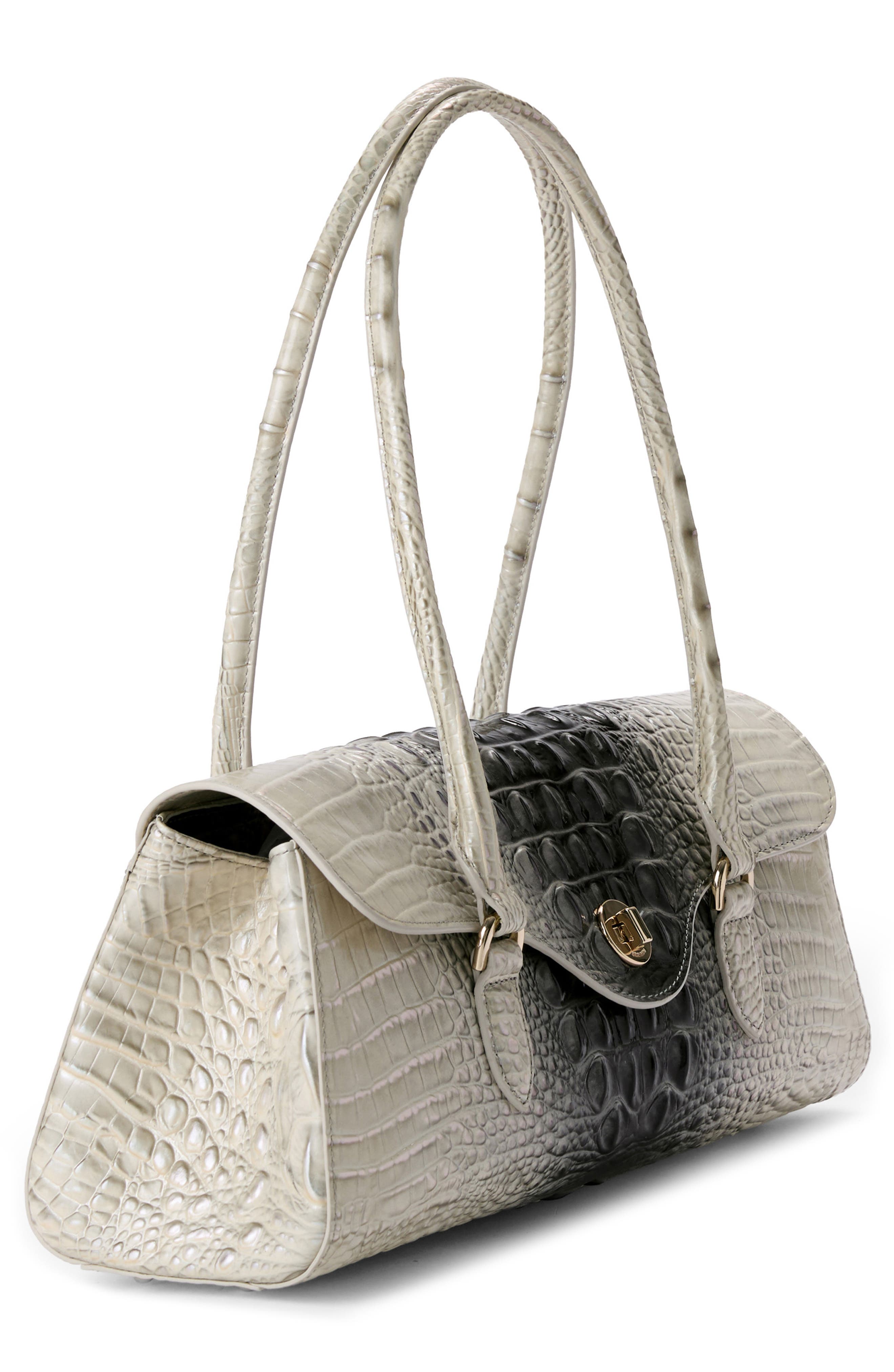Brahmin Dayan Croc Embossed Leather Satchel, Alternate, color, Everlasting Ombre Melbourne