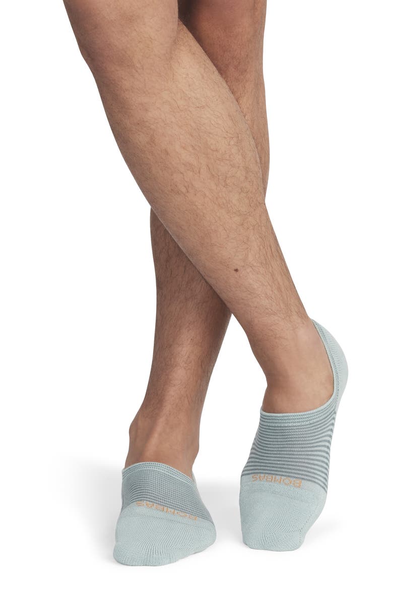 Bombas Solid Feedstripe Cushioned No-Show Socks, Alternate, color, Misty Sky