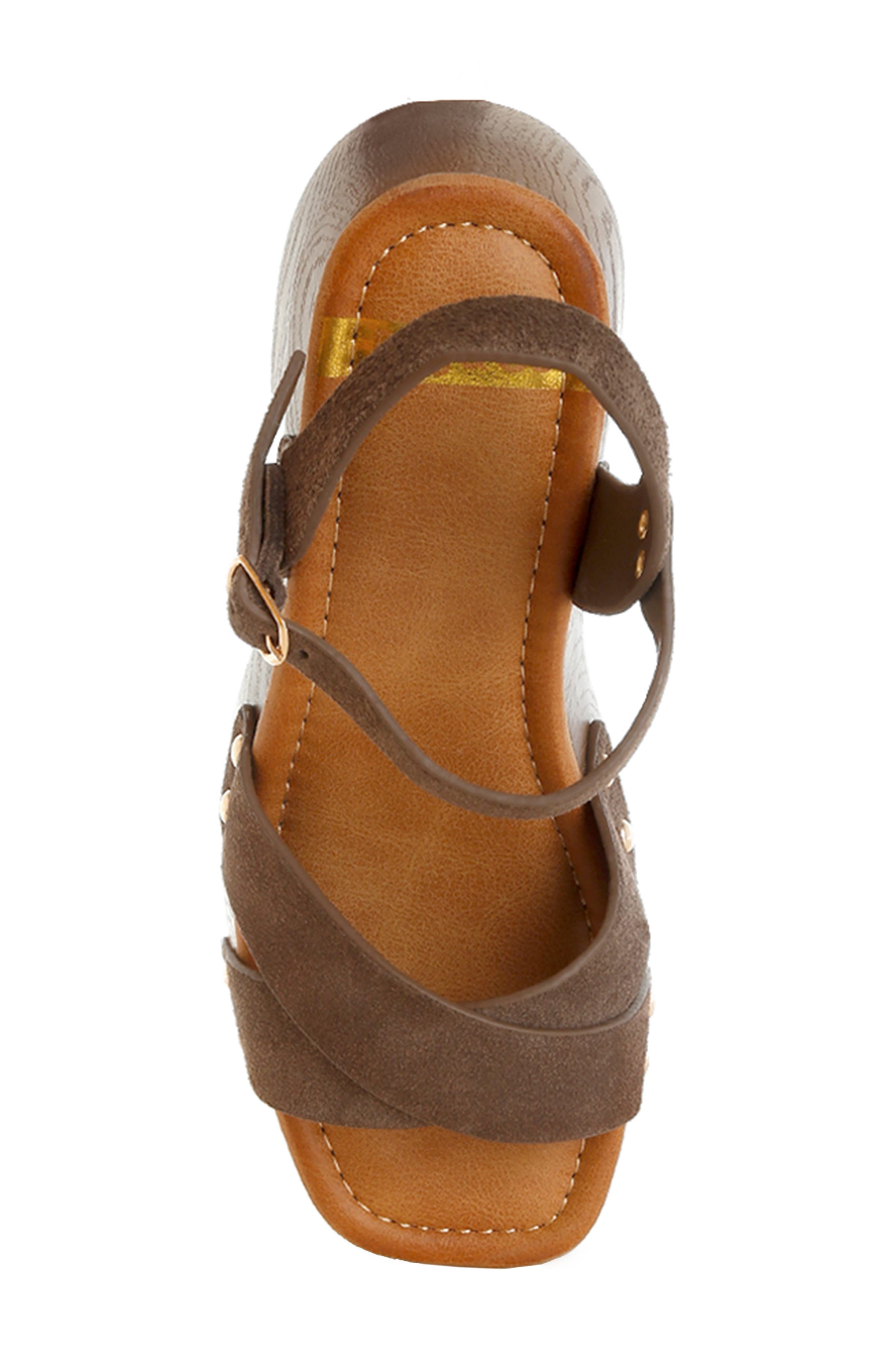 Pinkasa Ankle Strap Platform Sandal, Alternate, color, BROWN