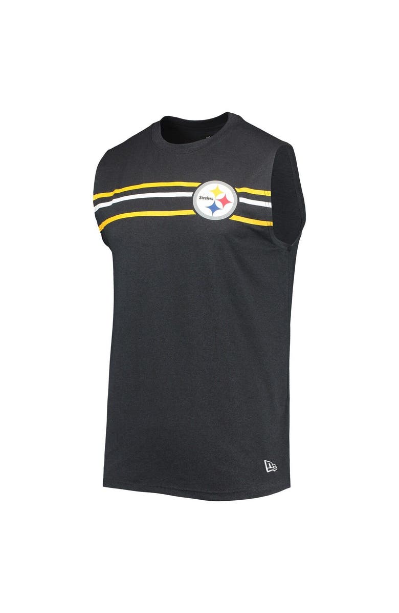 New Era Men's New Era Black Pittsburgh Steelers Brushed Sleeveless Tank Top, Alternate, color, Black