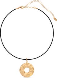 Ettika Hammered Circle Choker Necklace