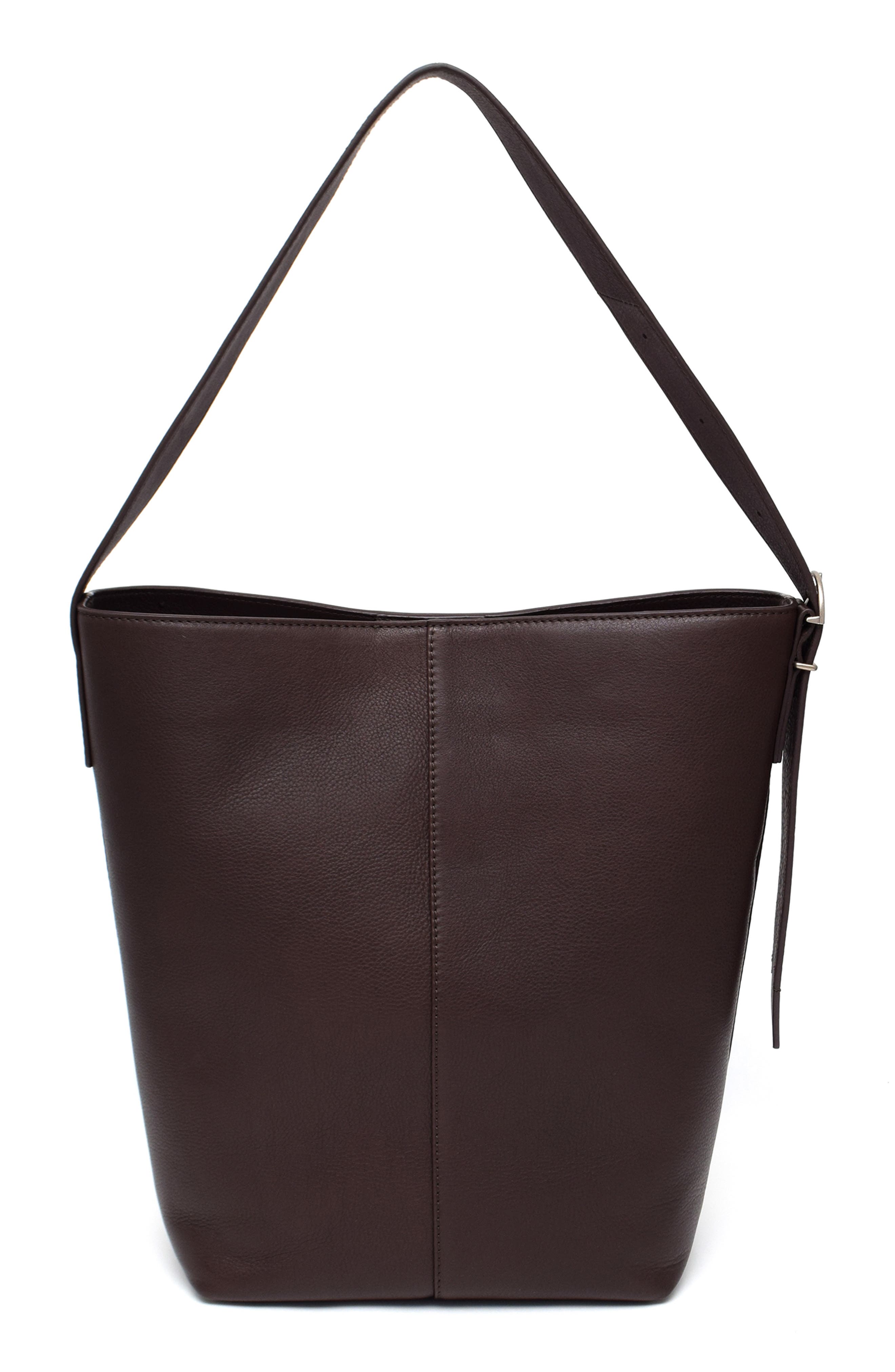 New Amsterdam Leatherworks Jayden Large Leather Bucket Bag, Alternate, color, Espresso