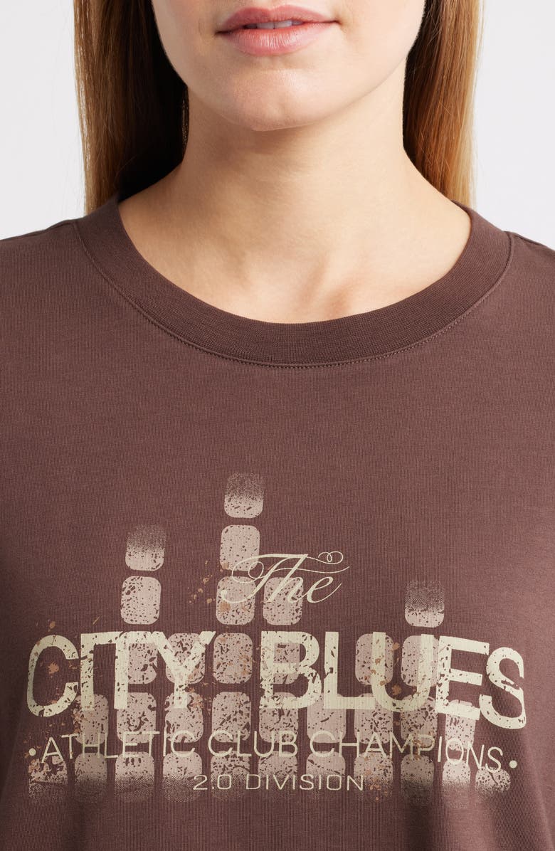 CITY BLUES Graphic Print Cotton Blend Top, Alternate, color, Coffee
