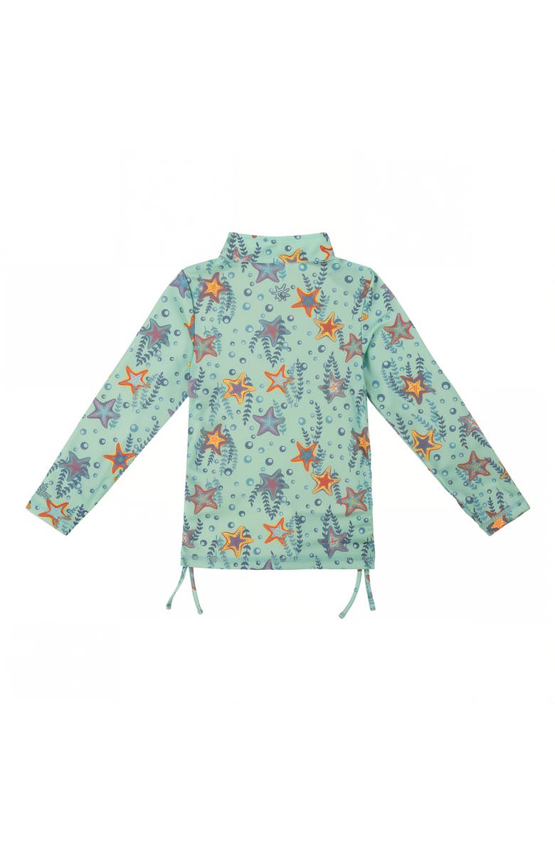 UV Skinz Half Zip Ruched Sun & Swim Shirt, Alternate, color, Dancing Starfish