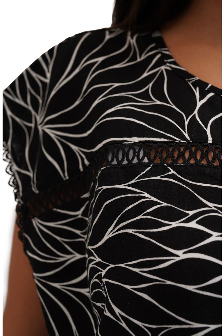 Tie Keyhole Cap Sleeve Top, Alternate, color, BLAKELY