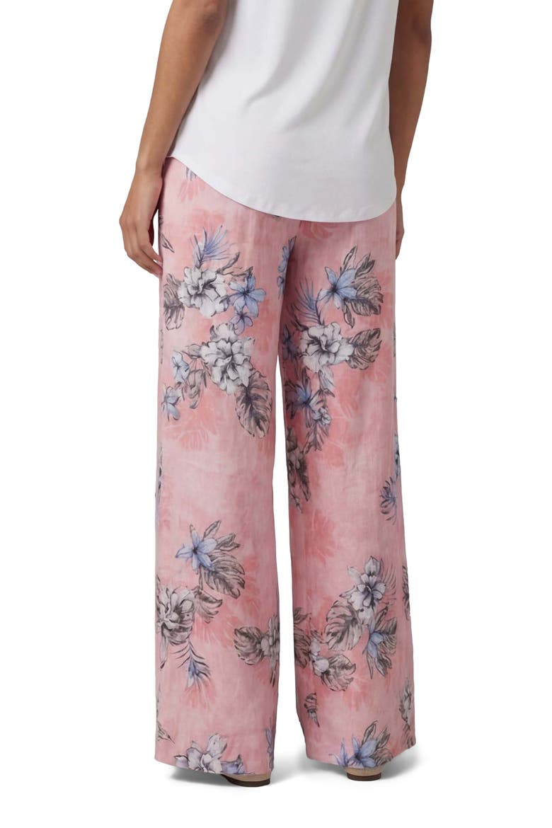 Womens Lillian Wide Leg Linen Pant, Alternate, color, EXOTIC FLORAL CORAL