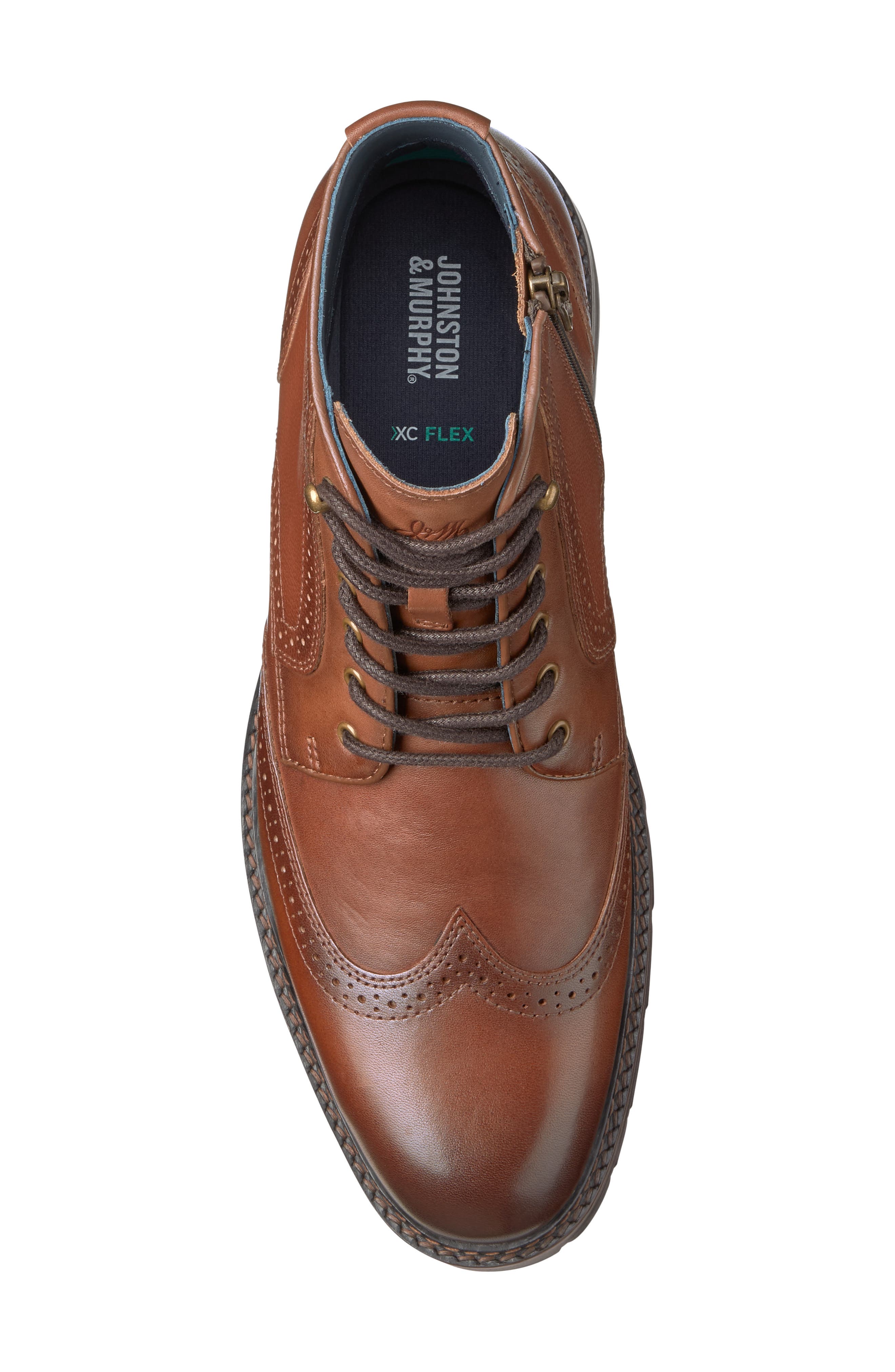 XCFlex® Cade Wingtip Boot, Alternate, color, TAN HAND-FINISHED FULL GRAIN