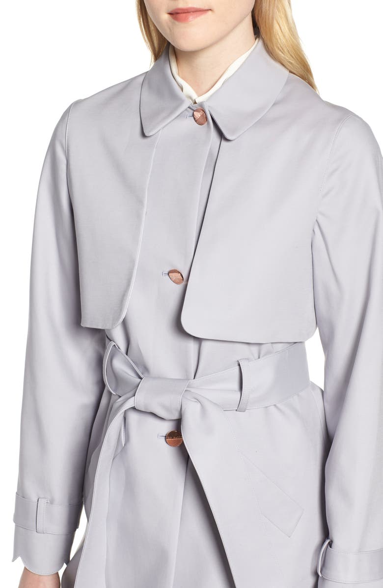 Ted Baker London Scallop Detail Trench Coat, Alternate, color,