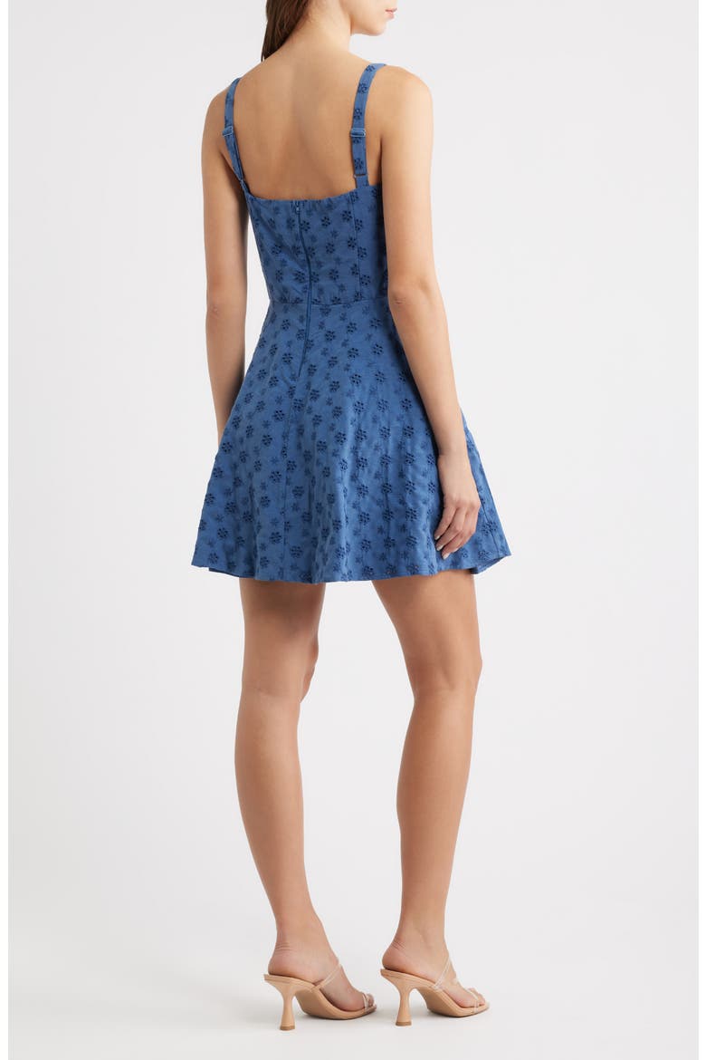 Tie Front Fit and Flare Dress, Alternate, color, DENIM