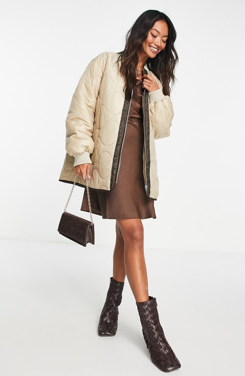 ASOS DESIGN Quilted Oversize Bomber Jacket, Alternate, color, 