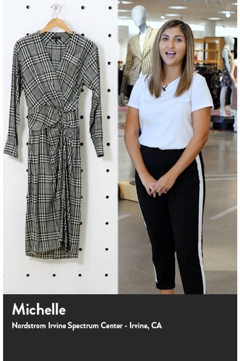 Amber Plaid Front Twist Long Sleeve Midi Dress video