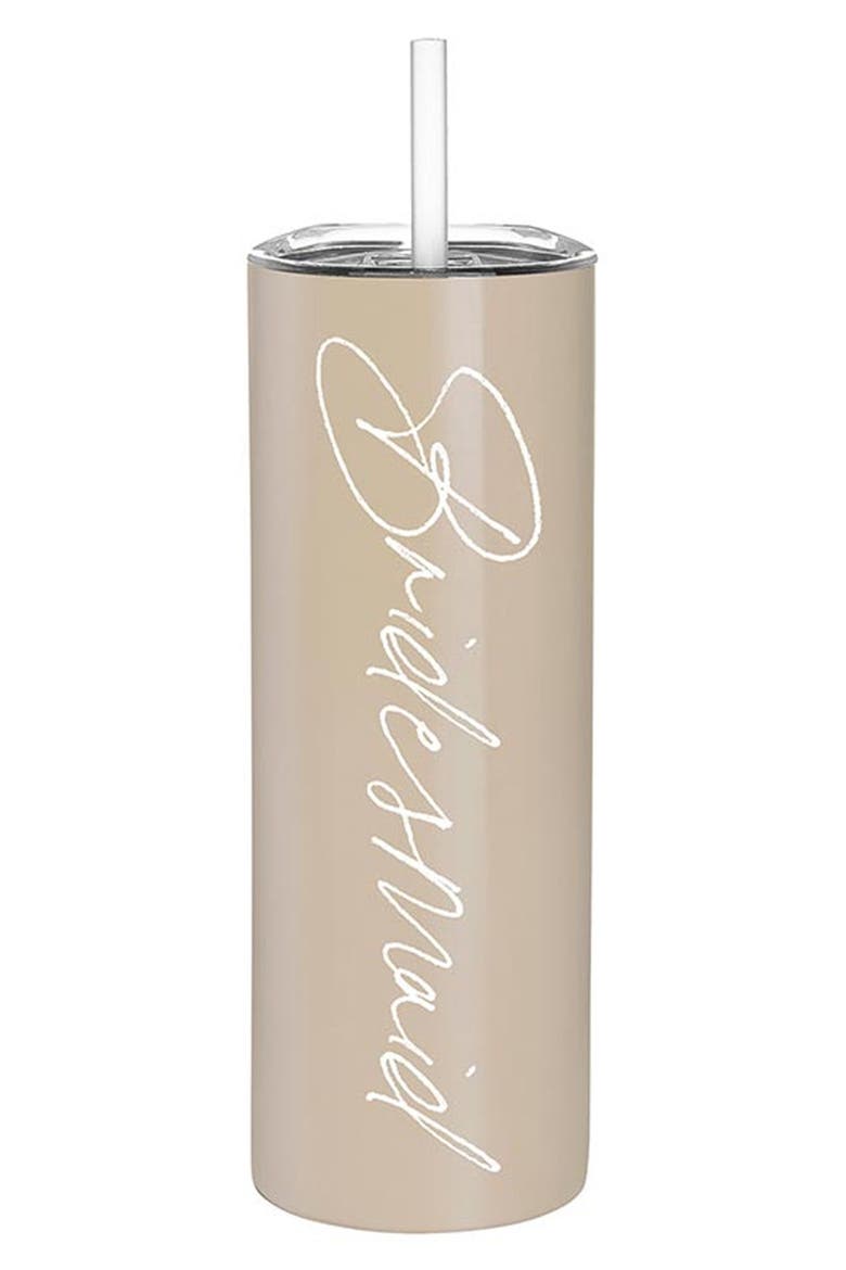 Bridesmaid Skinny Tumbler, Main, color, TAN