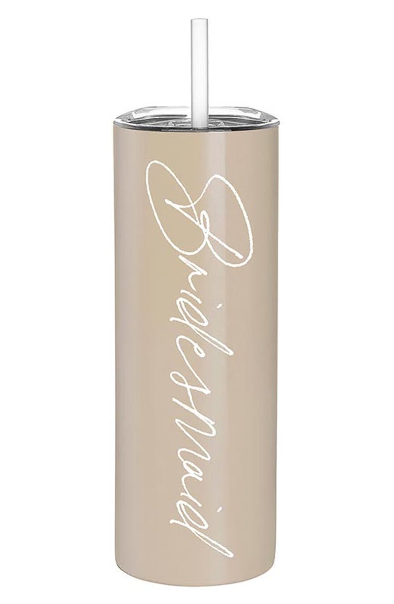 CREATIVE BRANDS Bridesmaid Skinny Tumbler, Main, color, Tan