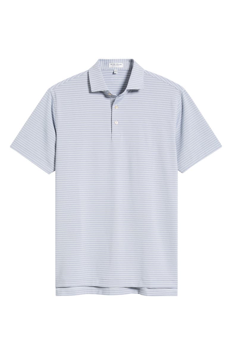 Peter Millar Daven Stripe Performance Jersey Polo, Alternate, color, White / Navy