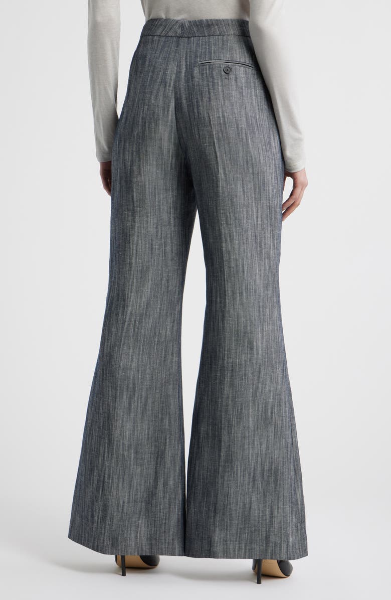 BOSS Talifia Sharkskin Twill Flare Trousers, Alternate, color, Charcoal Sharkskin