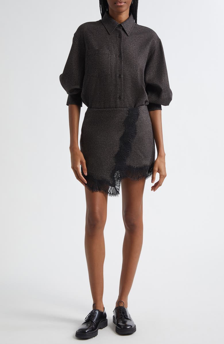 A.L.C. Spence Wool Blend Long Sleeve Shirt, Alternate, color, Ganache