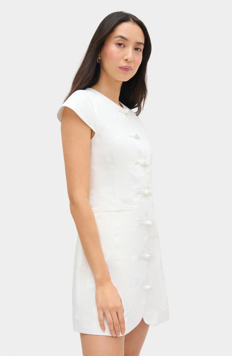 ALIGNE Jennie Cap Sleeve Cotton & Linen Minidress, Alternate, color, White