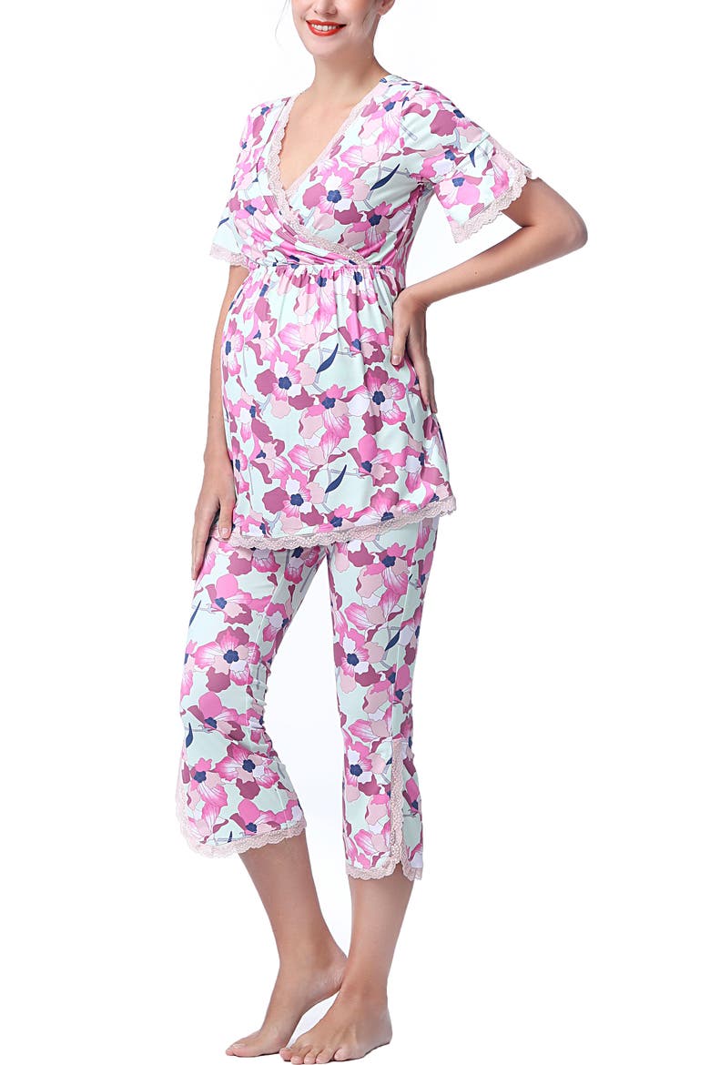 Koi Maternity Nursing 2-Piece Pajama Set, Alternate, color, Parfait Pink
